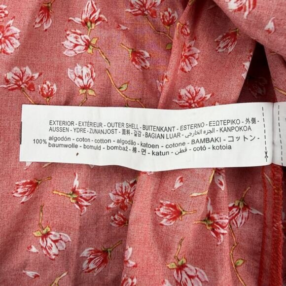 Zara Floral Puff Sleeve Blouse Size XL Red - Picture 5 of 6